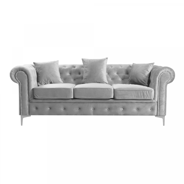 Luxusní rozkládací 3-sed, světle šedá Velvet látka, ROMANO Luxusní rozkládací 3-sed, světle šedá Velvet látka, ROMANO