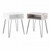 Příruční/noční stolek, bílá/černá, HONEJ Příruční/noční stolek, bílá/černá, HONEJ