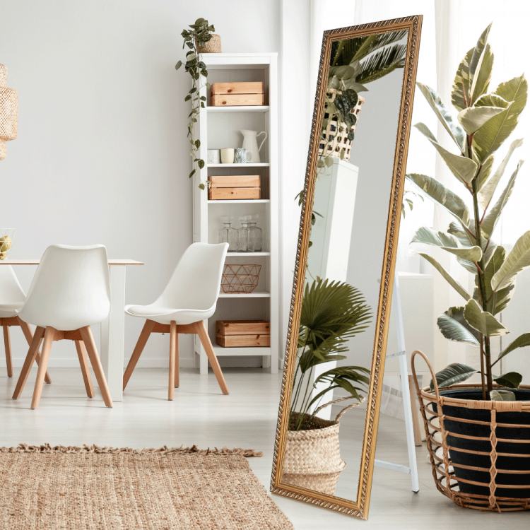 Stojanové zrcadlo LAVAL. Hnědé