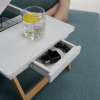 Příruční stolek na notebook / držák na tablet MELTEN. Bílá / přírodní bambus