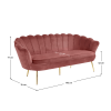Luxusní pohovka, 3-sed, růžová Velvet látka / chrom zlatý, styl Art-deco, NOBLIN Luxusní pohovka, 3-sed, růžová Velvet látka / chrom zlatý, styl Art-deco, NOBLIN