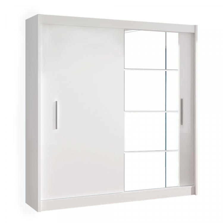 Skříň s posuvnými dveřmi, bílá, 180x215, LOW Skříň s posuvnými dveřmi, bílá, 180x215, LOW