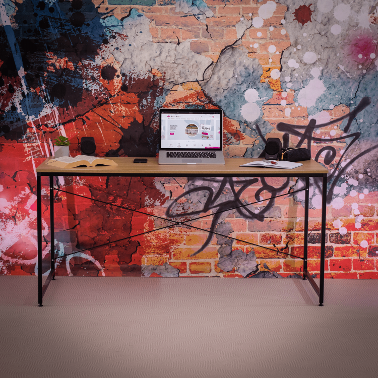 Psací stůl MELLORA 150x60. Dub / černá