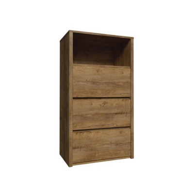 Komoda MONTANA KS3 dub lefkas tmavý – úzká vysoká komoda