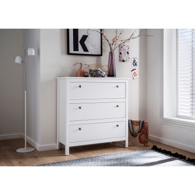 Komoda OLJE se 3 zásuvkami. Bílá