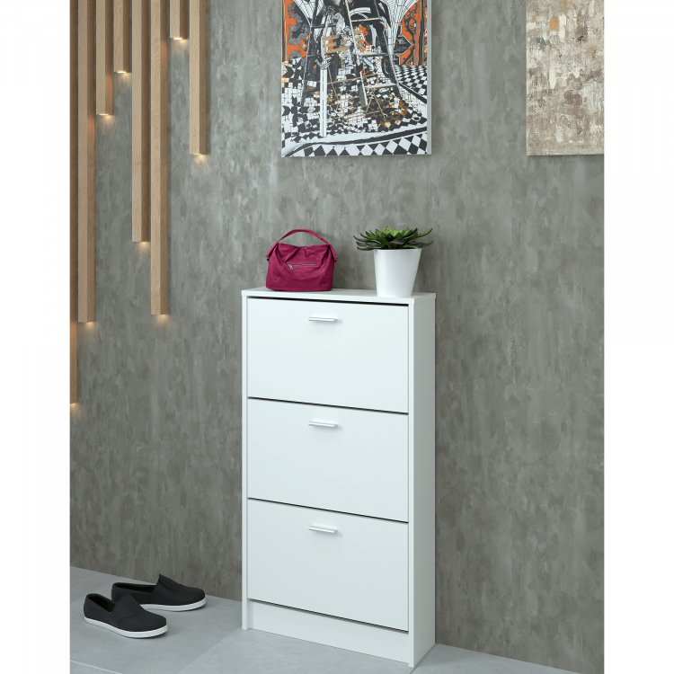 Vyklápěcí botník MOBI 3V. Bílý