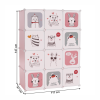 Dětská modulární skříň NURMI. Růžová / dětský vzor