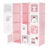 Dětská modulární skříň NURMI. Růžová / dětský vzor
