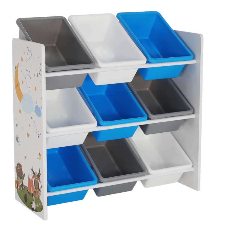 Organizér/regál na hračky, vícebarevná/vzor, DARLING TYP 3 Organizér/regál na hračky, vícebarevná/vzor, DARLING TYP 3