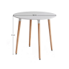 Jídelní stůl, bílá/buk, průměr 80 cm, ELCAN NEW