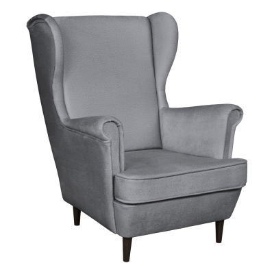 Křeslo ušák LEFO. Šedá/wenge