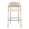 Designová barová židle, béžová Velvet látka/gold chrom zlatý, DASMIN TYP 2