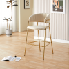 Designová barová židle, béžová Velvet látka/gold chrom zlatý, DASMIN TYP 2