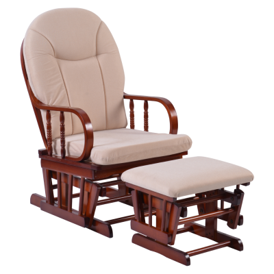 Houpací křeslo s podnoží TALMAN. Ořech/béžová
