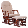 Houpací křeslo s podnoží TALMAN. Ořech/béžová