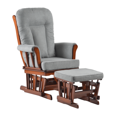 Houpací křeslo s podnoží SAFORD. Ořech/šedá