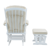 Houpací křeslo s podnožkou SAFORD. Bílá/krémová