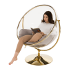 Závěsné křeslo se stojanem, transparentní/zlatá/šedá, BUBBLE NEW TYP 2 Závěsné křeslo se stojanem, transparentní/zlatá/šedá, BUBBLE NEW TYP 2