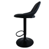 Barová židle LORASA. Černá látka s efektem broušené kůže