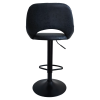 Barová židle LORASA. Černá látka s efektem broušené kůže