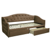 Postel s úložným prostorem ZASKA 90x200 včetně roštu. Hnědá Velvet látka