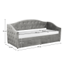 Postel s úložným prostorem ZASKA 90x200 včetně roštu. Šedá Velvet látka