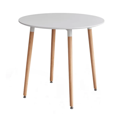 Jídelní stůl, bílá/buk, průměr 60 cm, ELCAN NEW TYP 1
