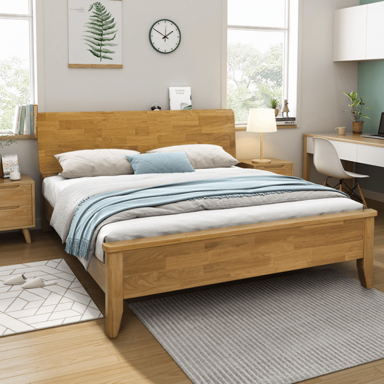 Manželská postel NOEMI 160x200 včetně roštu. Masivní dřevo/přírodní