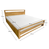 Manželská postel SHEILA 160x200 včetně roštu s úložným prostorem. Přírodní/masivní dřevo