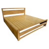 Manželská postel SHEILA 180x200 včetně roštu s úložným prostorem. Přírodní/masivní dřevo