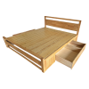 Manželská postel SHEILA 180x200 včetně roštu s úložným prostorem. Přírodní/masivní dřevo