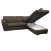 Rozkládací sedací souprava KENAI ROH s úložným prostorem. Pravá/Hnědá