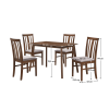 Jídelní sestava ROIS SET. Jídelní stůl 110x70 a 4 jídelní židle. Ořech/béžová
