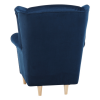 Křeslo ušák CHARLOT. Látka modrá