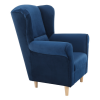 Křeslo ušák CHARLOT. Látka modrá