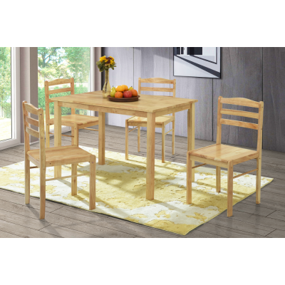 Jídelní set LOAK. Masivní dřevo, přírodní