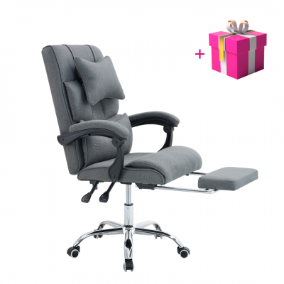 Kancelářské křeslo WALDOR s výsuvnou podnoží. Šedá/chrom + dárek