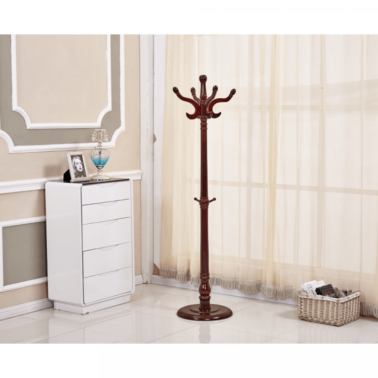 Věšák PORTOFINO. Březové dřevo/hnědý lesk