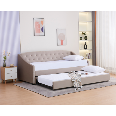 Rozkládací postel ALODA 90x200 včetně roštu. Hnědošedá Taupe