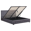 Manželská postel MINDY 160x200 s úložným prostorem a výklopným roštem. Šedá