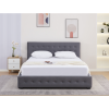 Manželská postel MINDY 160x200 s úložným prostorem a výklopným roštem. Šedá