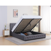 Manželská postel MINDY 160x200 s úložným prostorem a výklopným roštem. Šedá