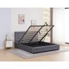 Manželská postel MINDY 160x200 s úložným prostorem a výklopným roštem. Šedá