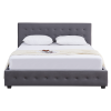 Manželská postel MINDY 180x200 s úložným prostorem a výklopným roštem. Šedá
