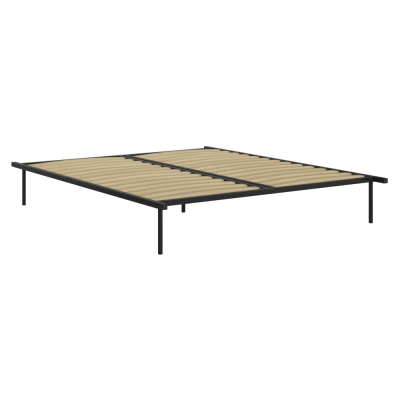 Samonosný rošt KENTAK 160x200. Kov černý/bříza