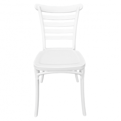 Stohovatelná zahradní židle SAVITO. Bílá