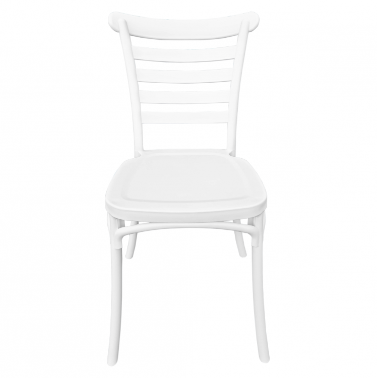 Stohovatelná zahradní židle SAVITO. Bílá