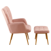 Křeslo HABEN s podnoží. Růžová Velvet látka/dub