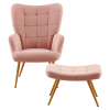Křeslo HABEN s podnoží. Růžová Velvet látka/dub