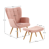 Křeslo HABEN s podnoží. Růžová Velvet látka/dub
